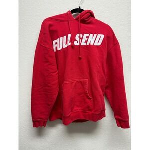Full Send Hoodie Large L Red Pullover Sweatshirt Mens Logo Adult